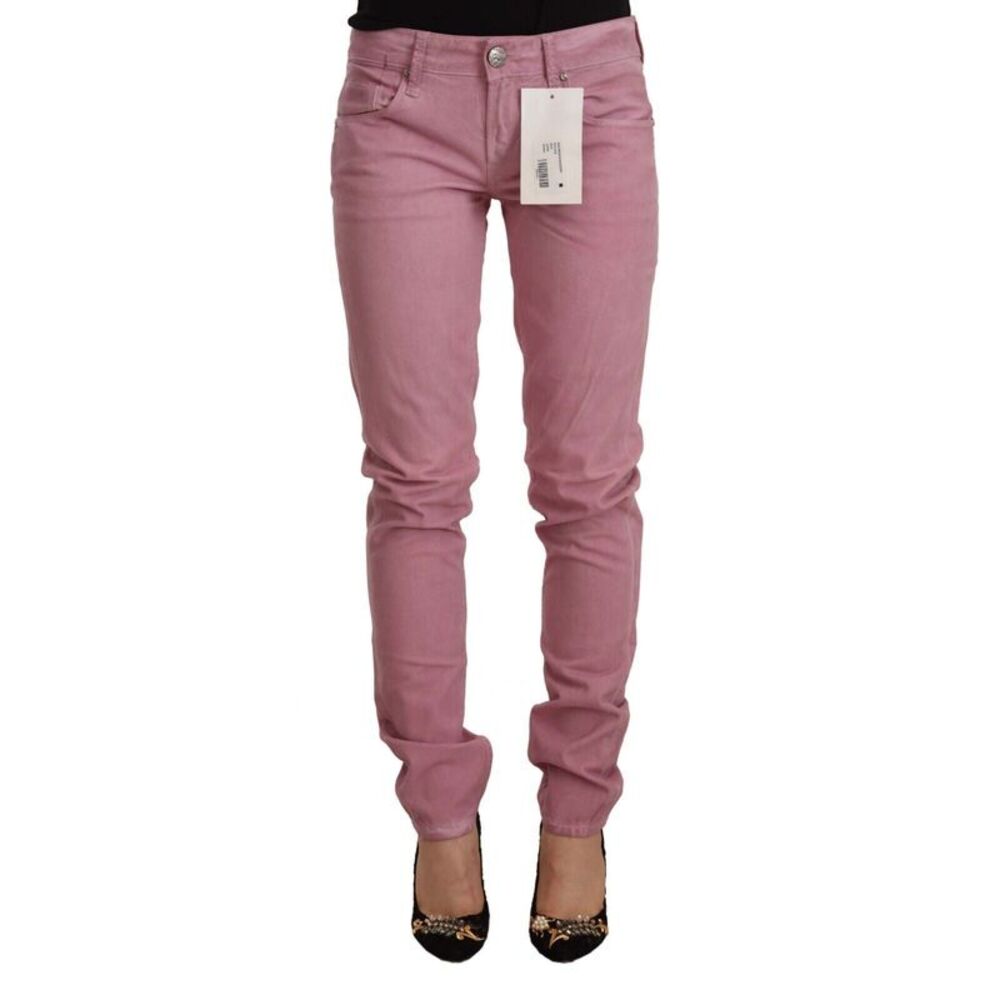 Acht Pink Cotton Slim Fit Women Denim Skinny Women's Jeans